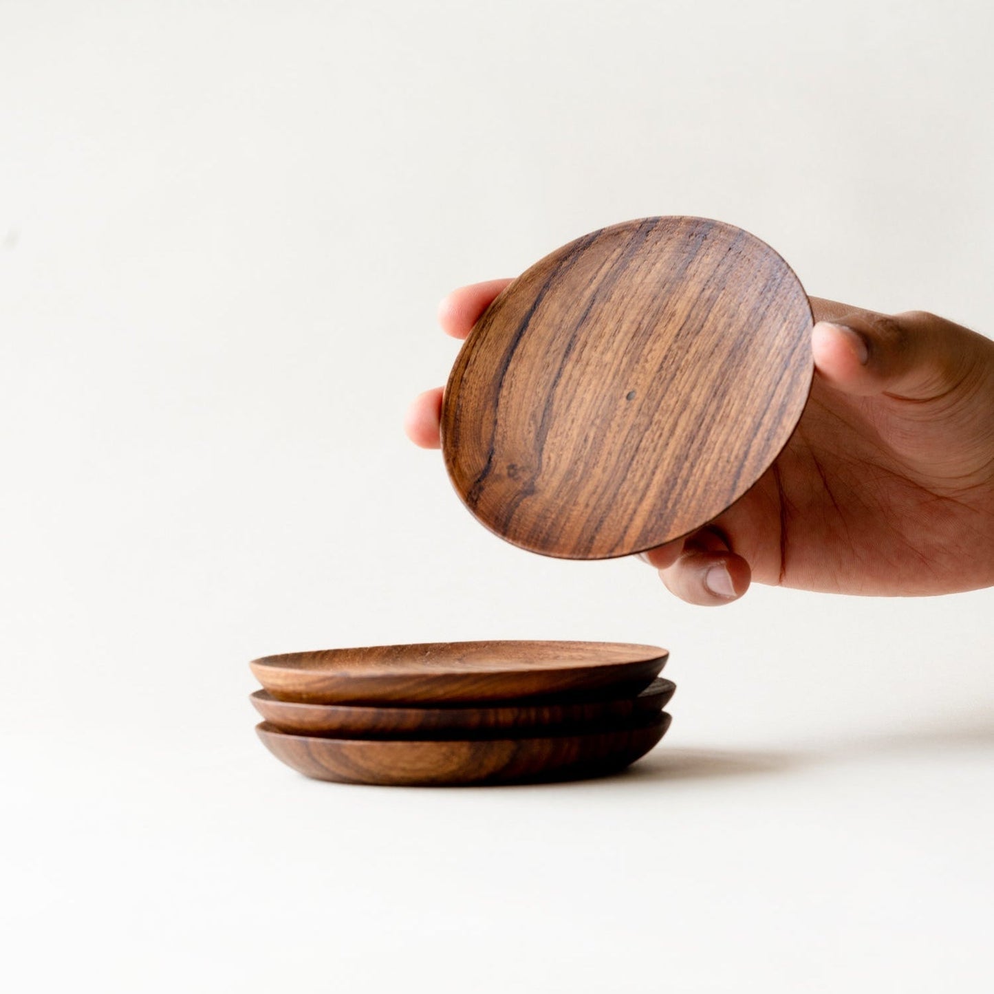 Teak Wood Coasters - Set of 4