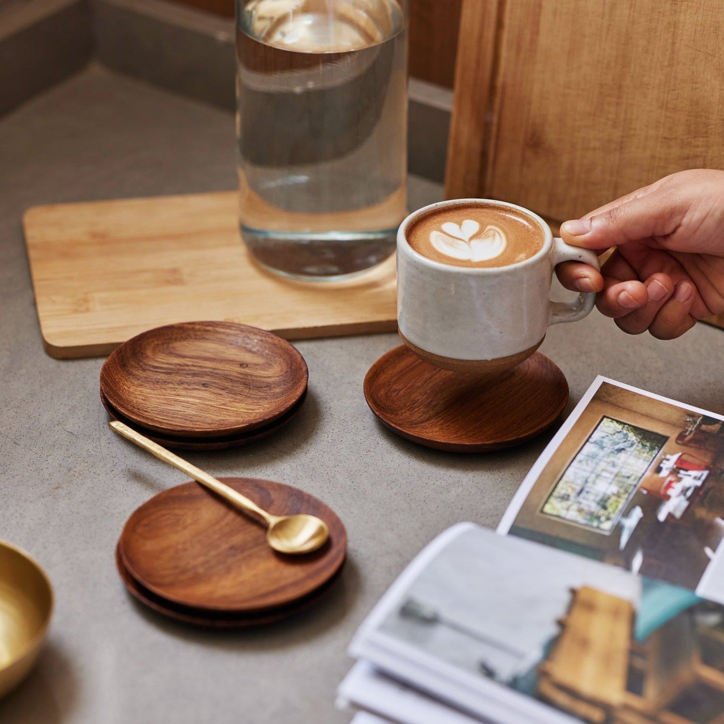 Teak Wood Coasters - Set of 4