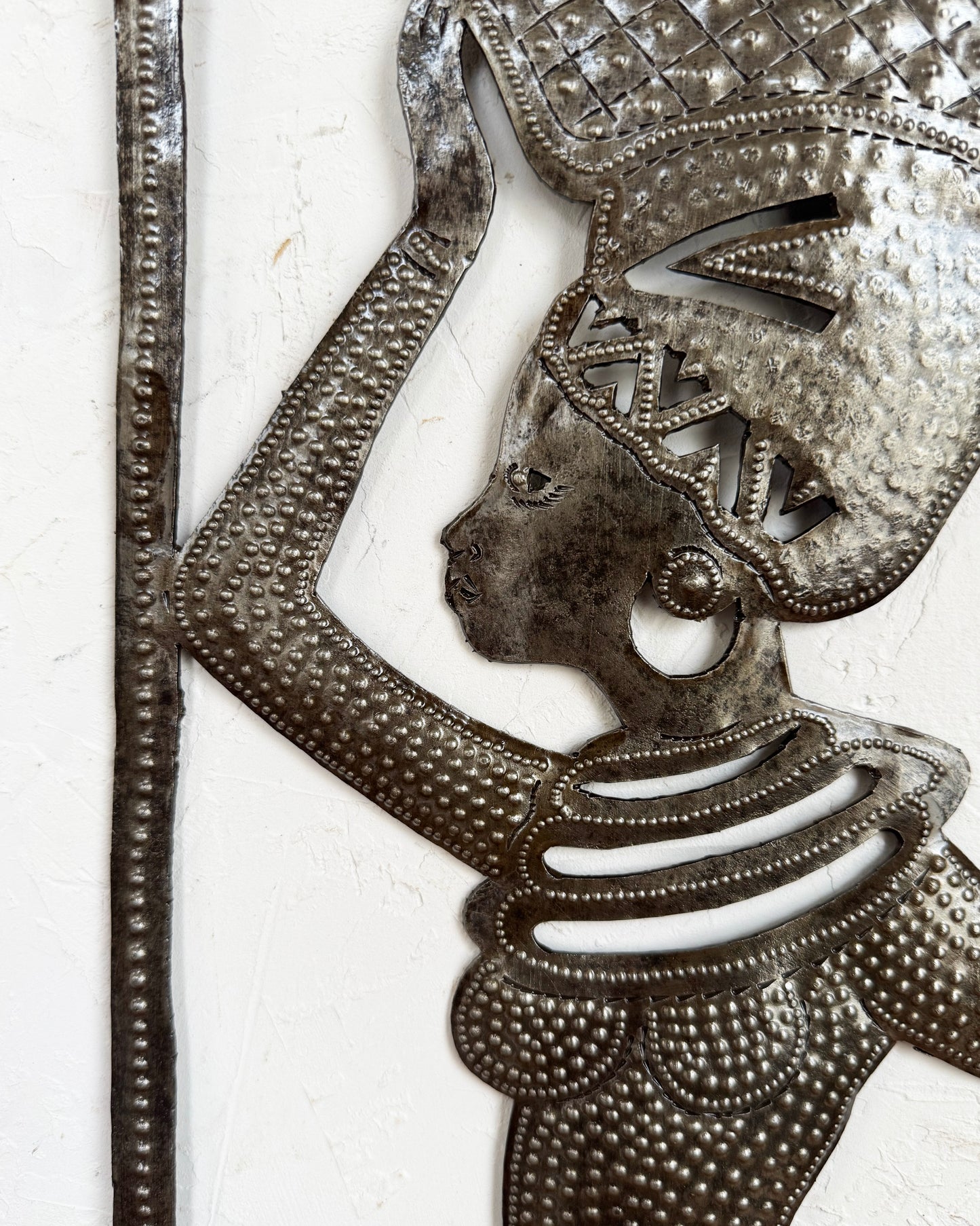 African Woman Metal Wall Art