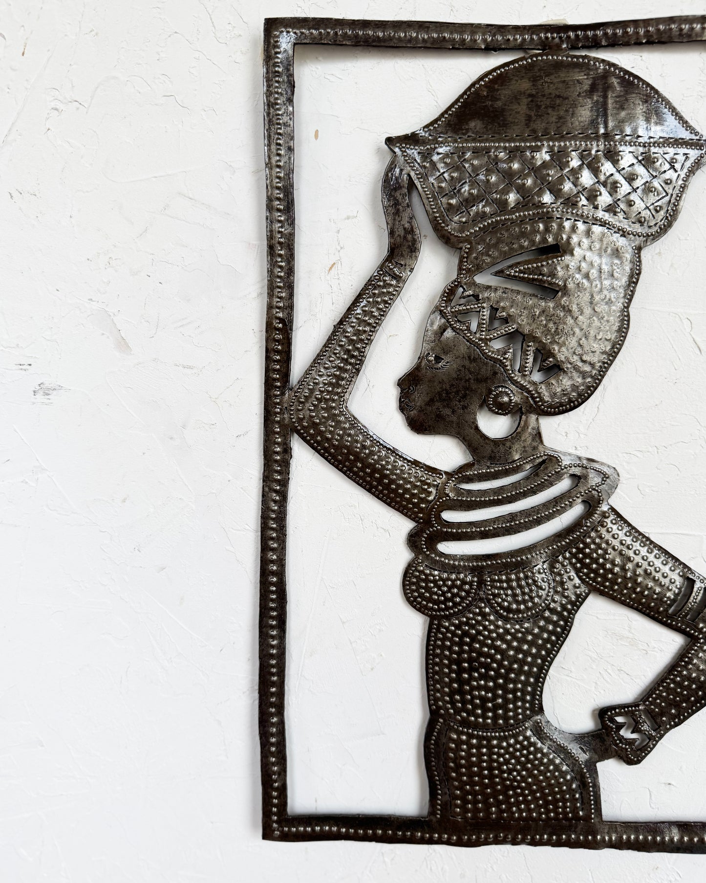 African Woman Metal Wall Art