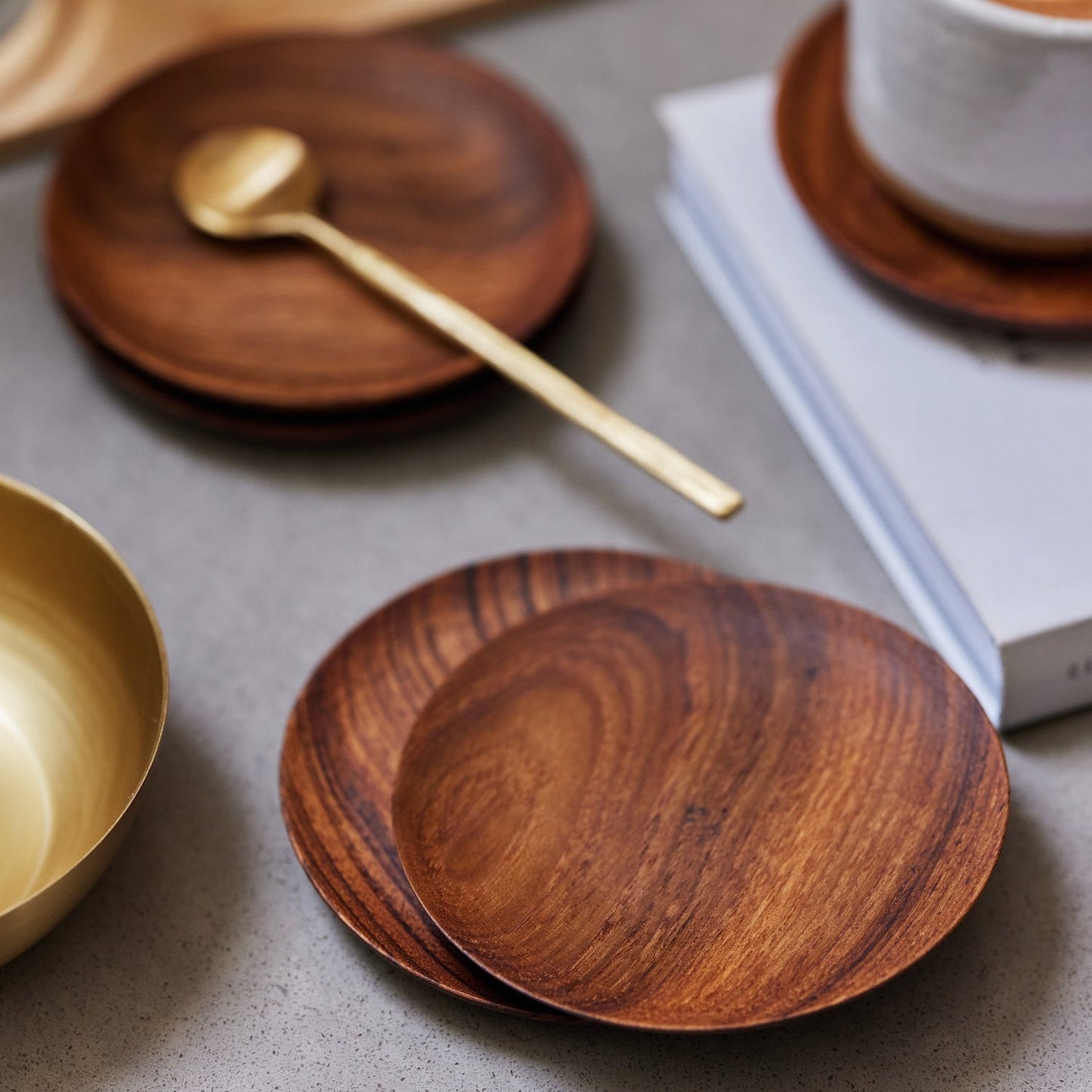 Teak Wood Coasters - Set of 4