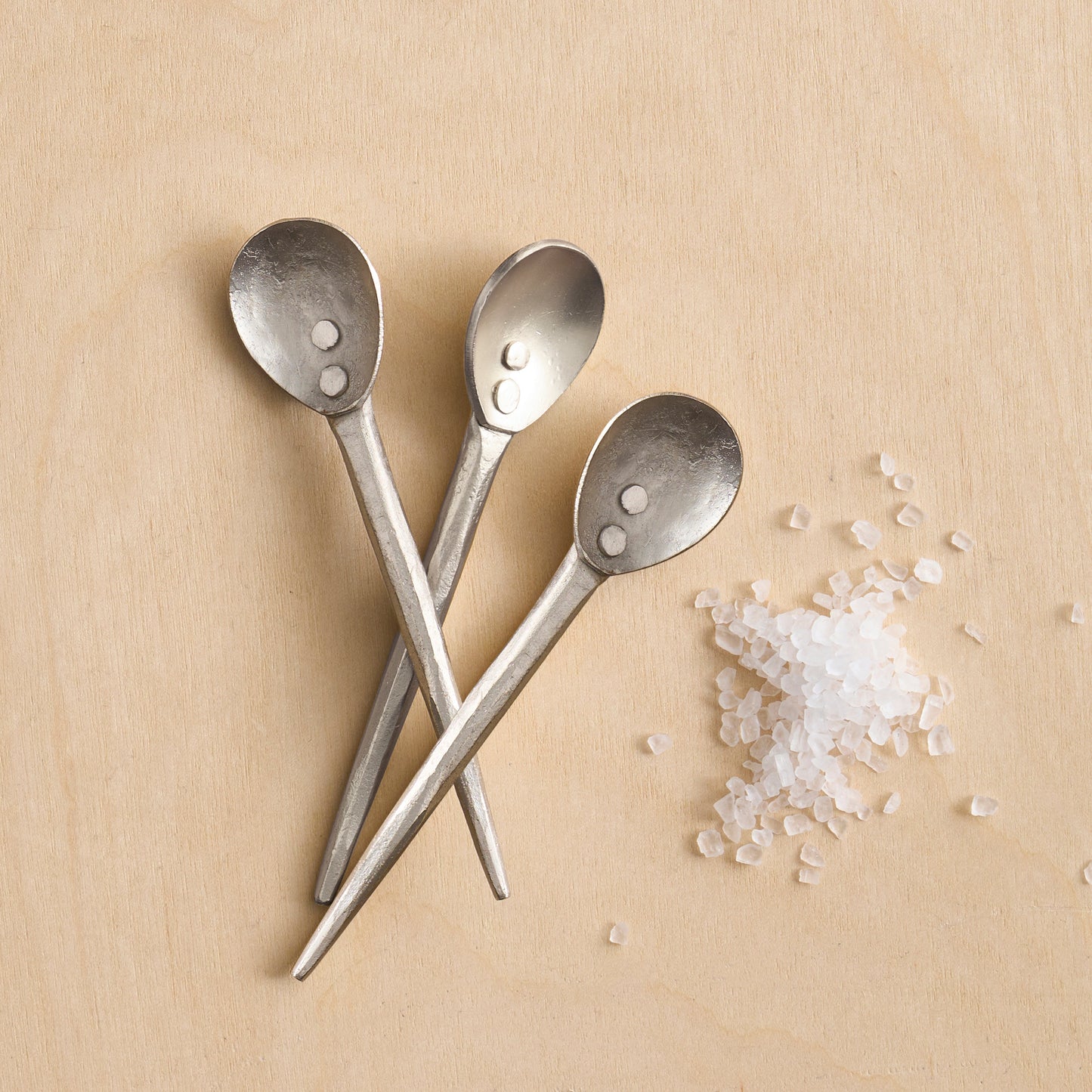 Hand-Forge Pewter Mini Spoons - Set of 3
