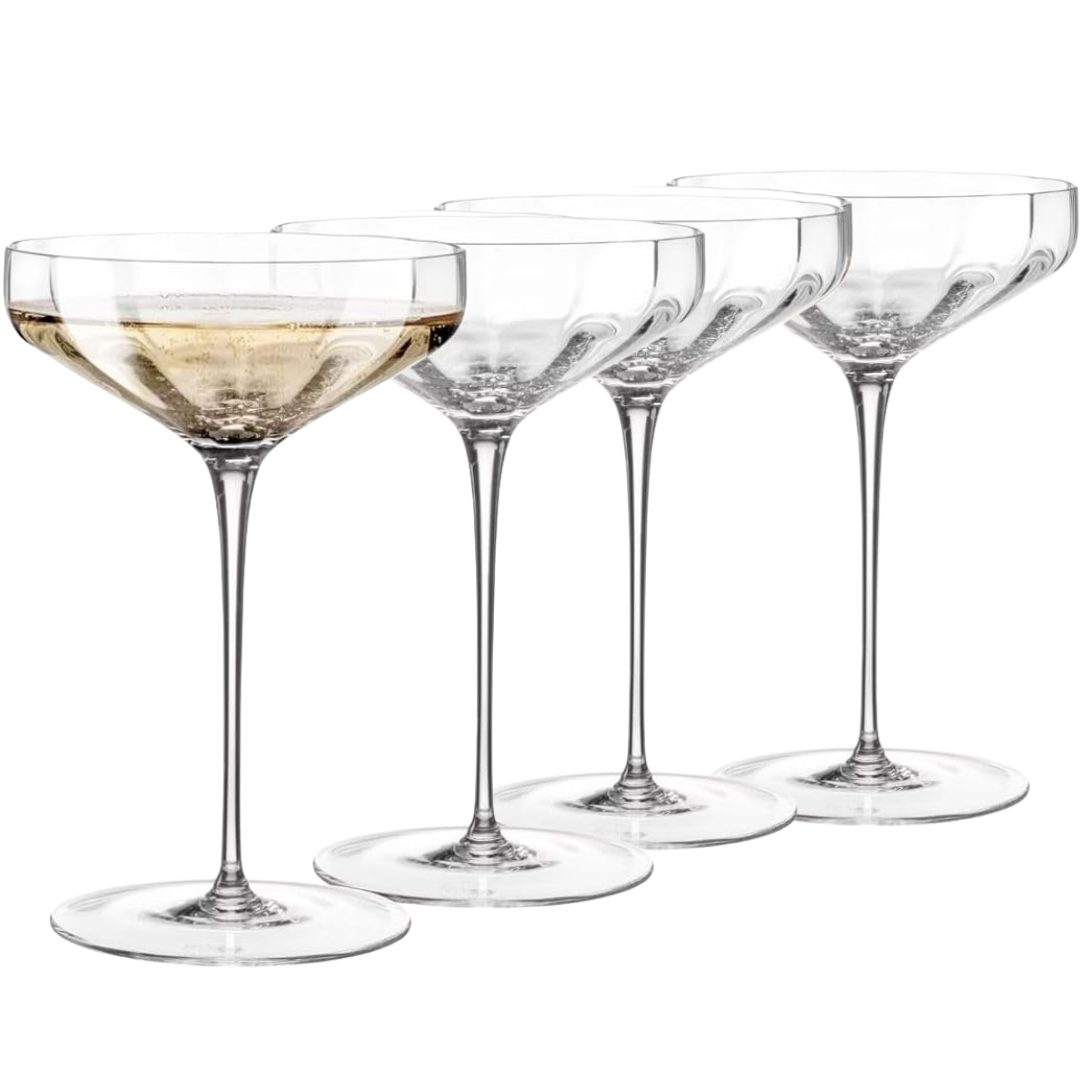 Modern Edge Angled Coupe Glasses - Set of 4