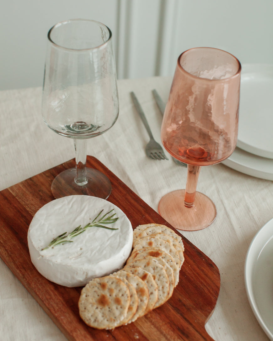 Handblown Hammered Wine Glasses - Set of 2