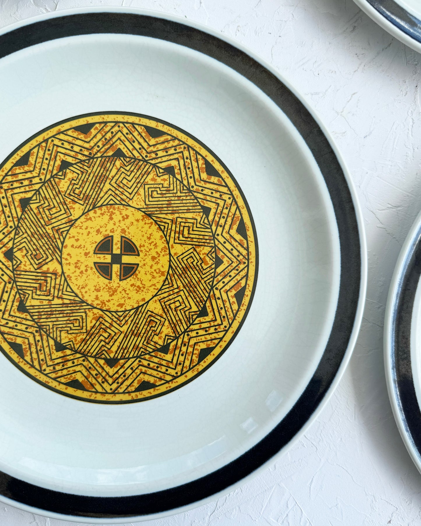 Yellow Aztec Dinner Plates