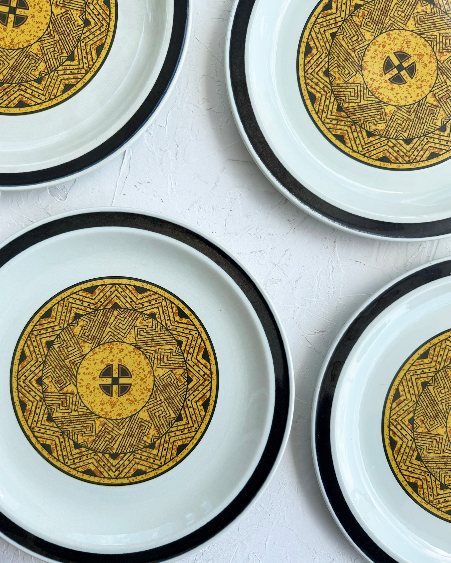 Yellow Aztec Dinner Plates