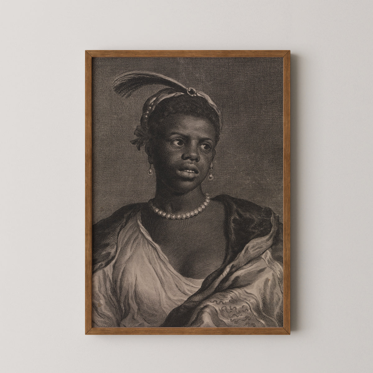 Portrait of an African Woman with Pearl Necklace Art Print