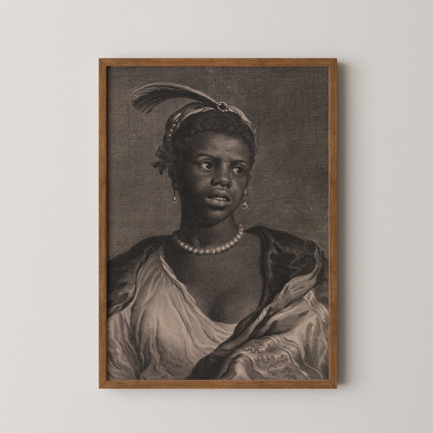 Portrait of an African Woman with Pearl Necklace Art Print