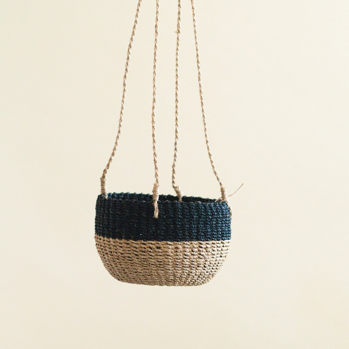 Colorblock Hanging Planter - Natural + Black
