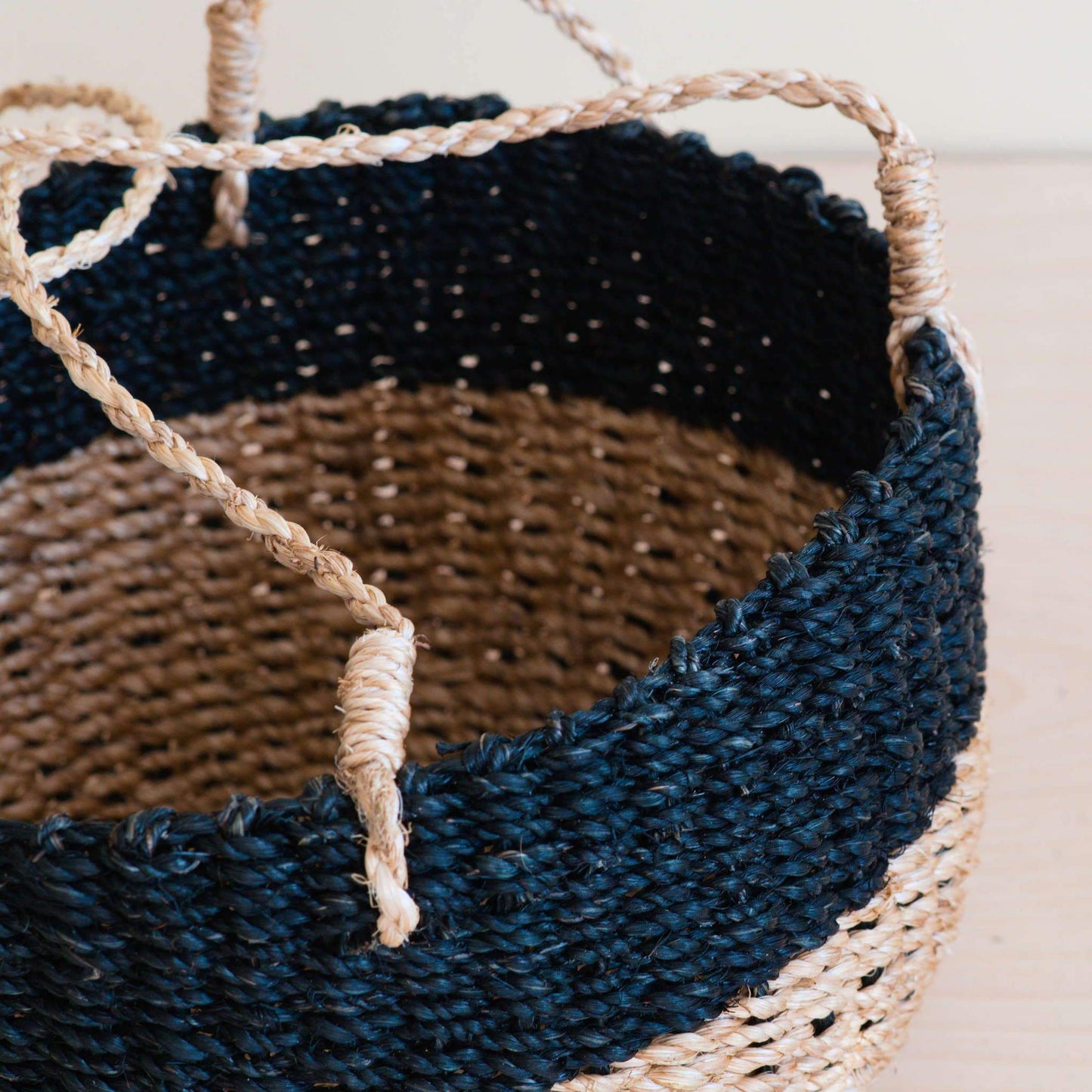 Colorblock Hanging Planter - Natural + Black