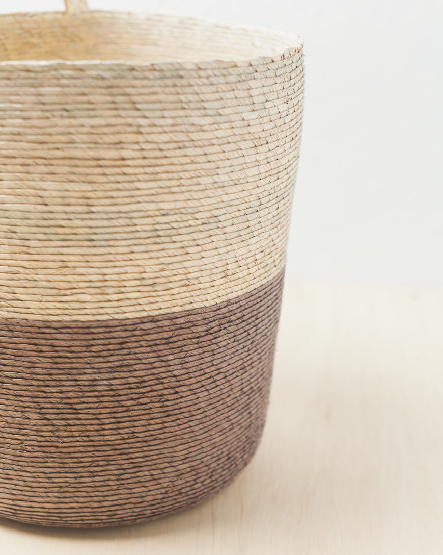 Handwoven Color-Block Hanging Basket