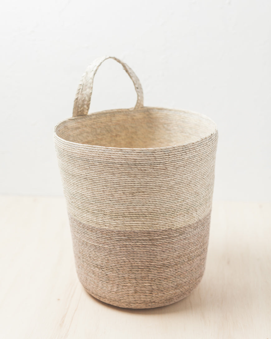 Handwoven Color-Block Hanging Basket