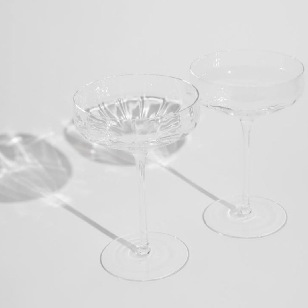 Modern Edge Angled Coupe Glasses - Set of 4