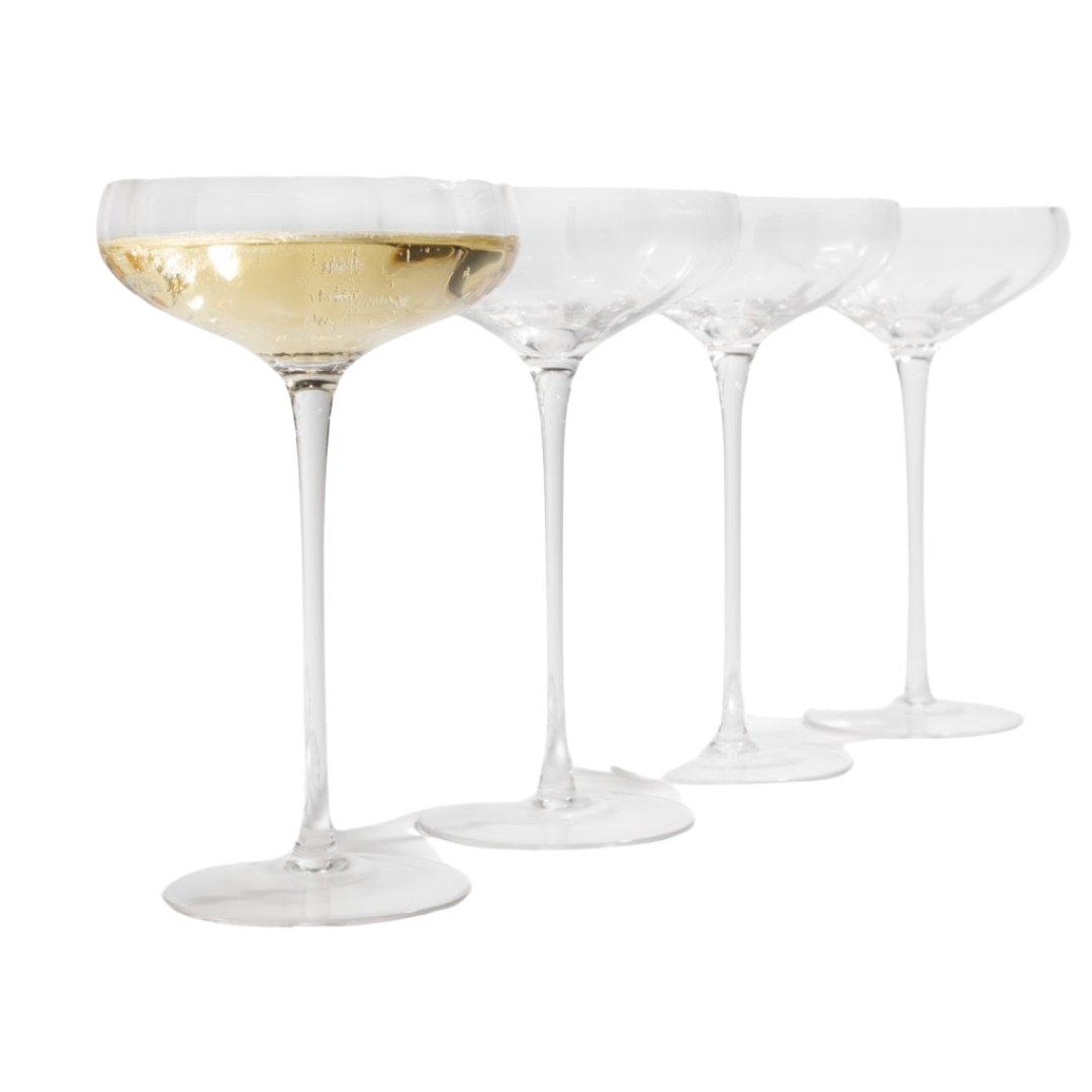 Modern Rounded Coupe Glasses - Set of 4
