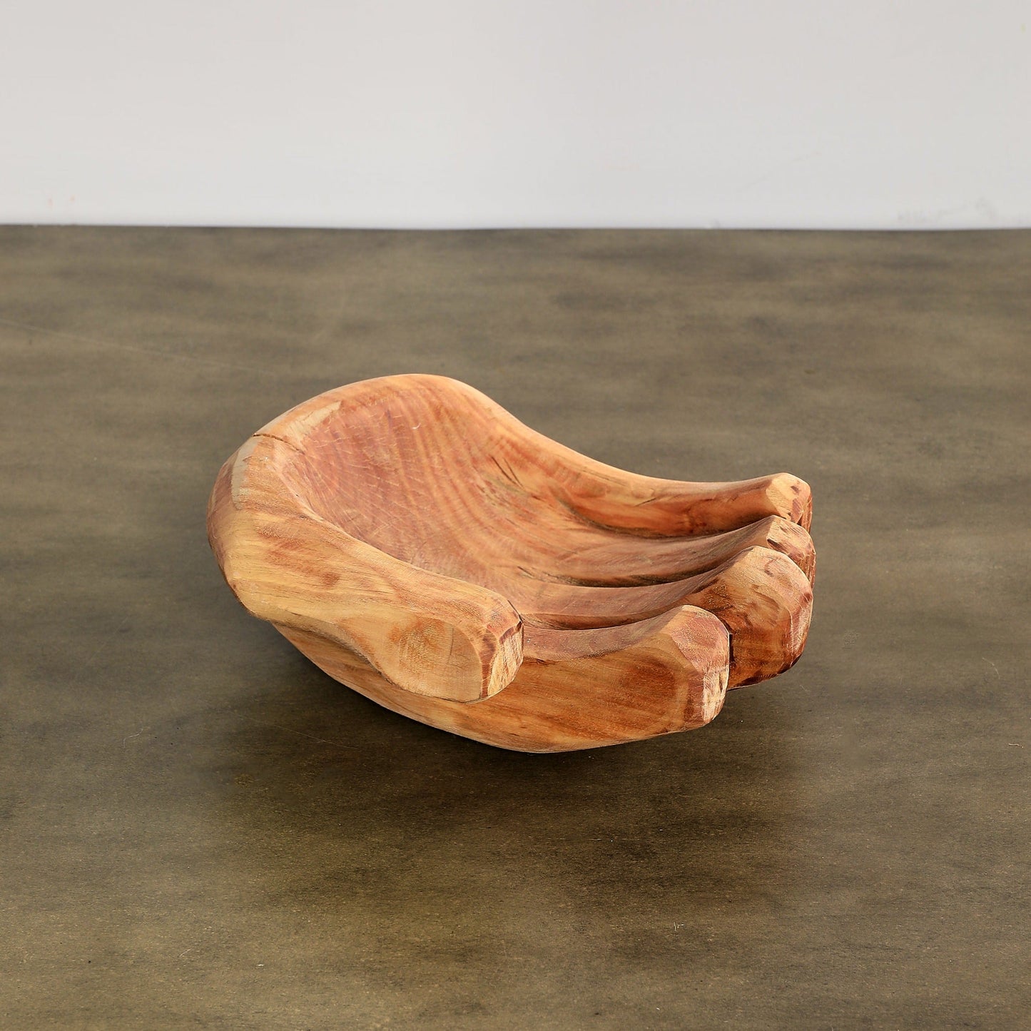 Sculpted Hand Eucalyptus Wood Bowl