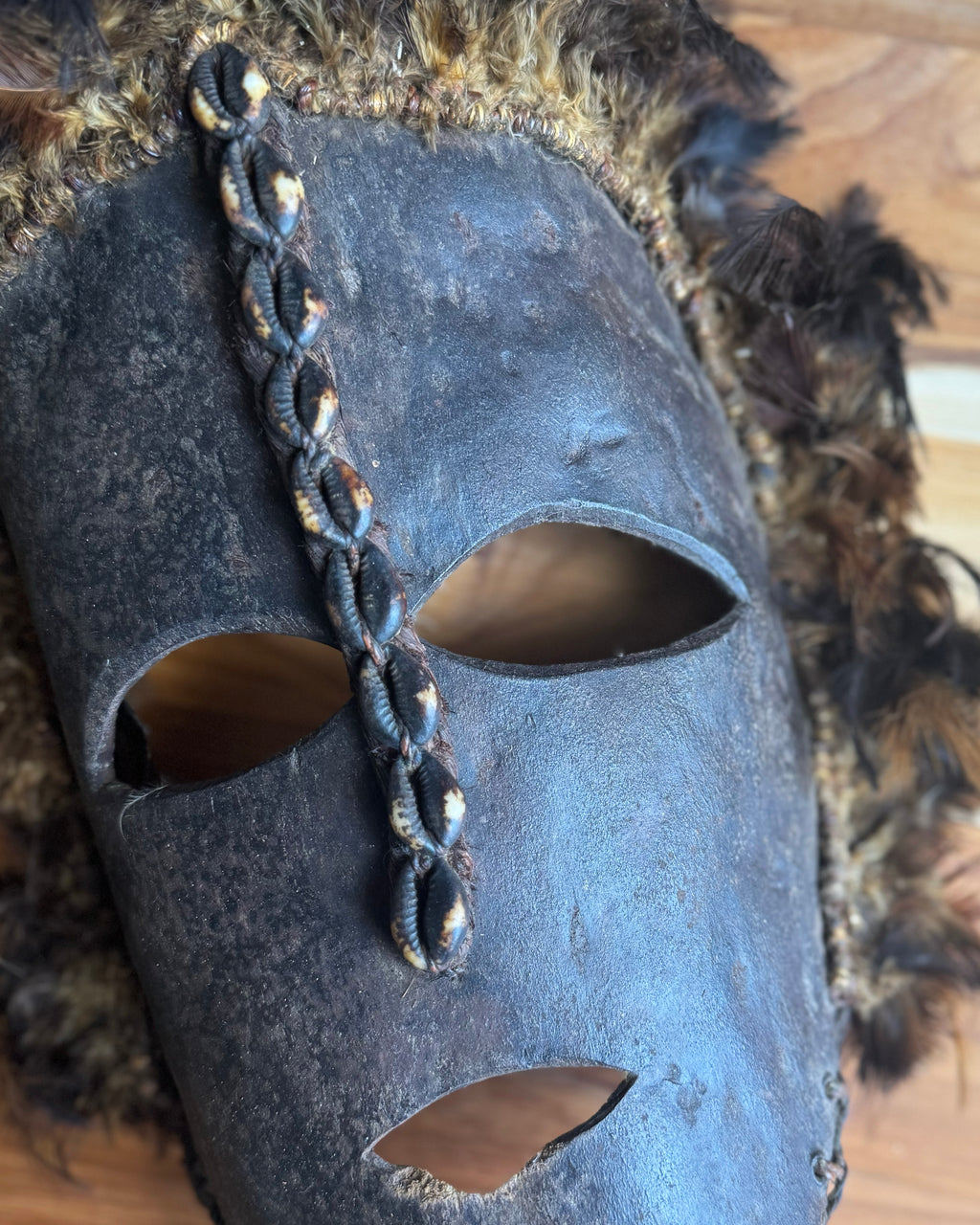 Leather Hide Adorned Mask