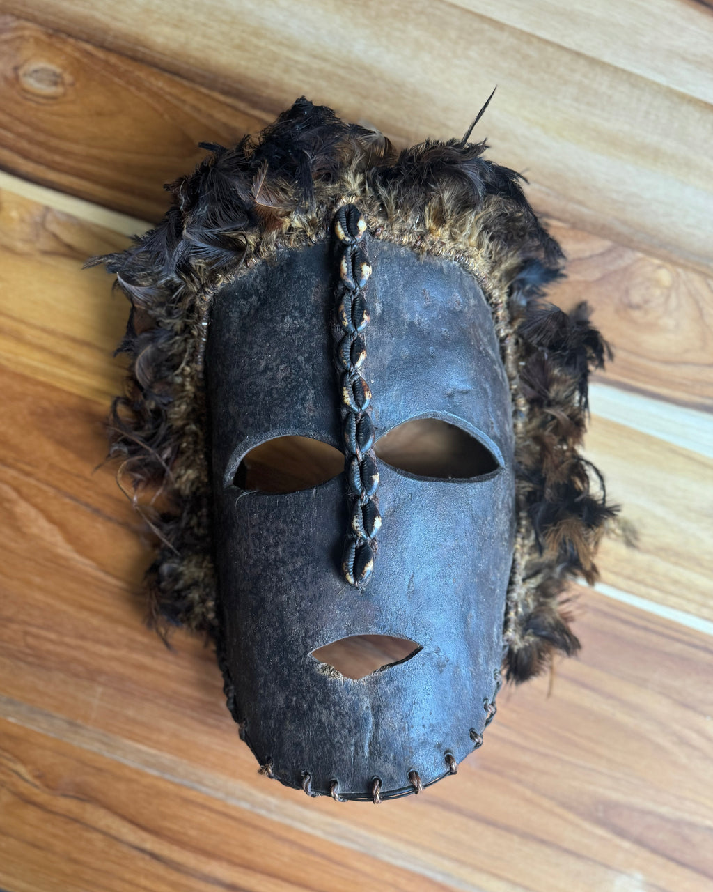 Leather Hide Adorned Mask