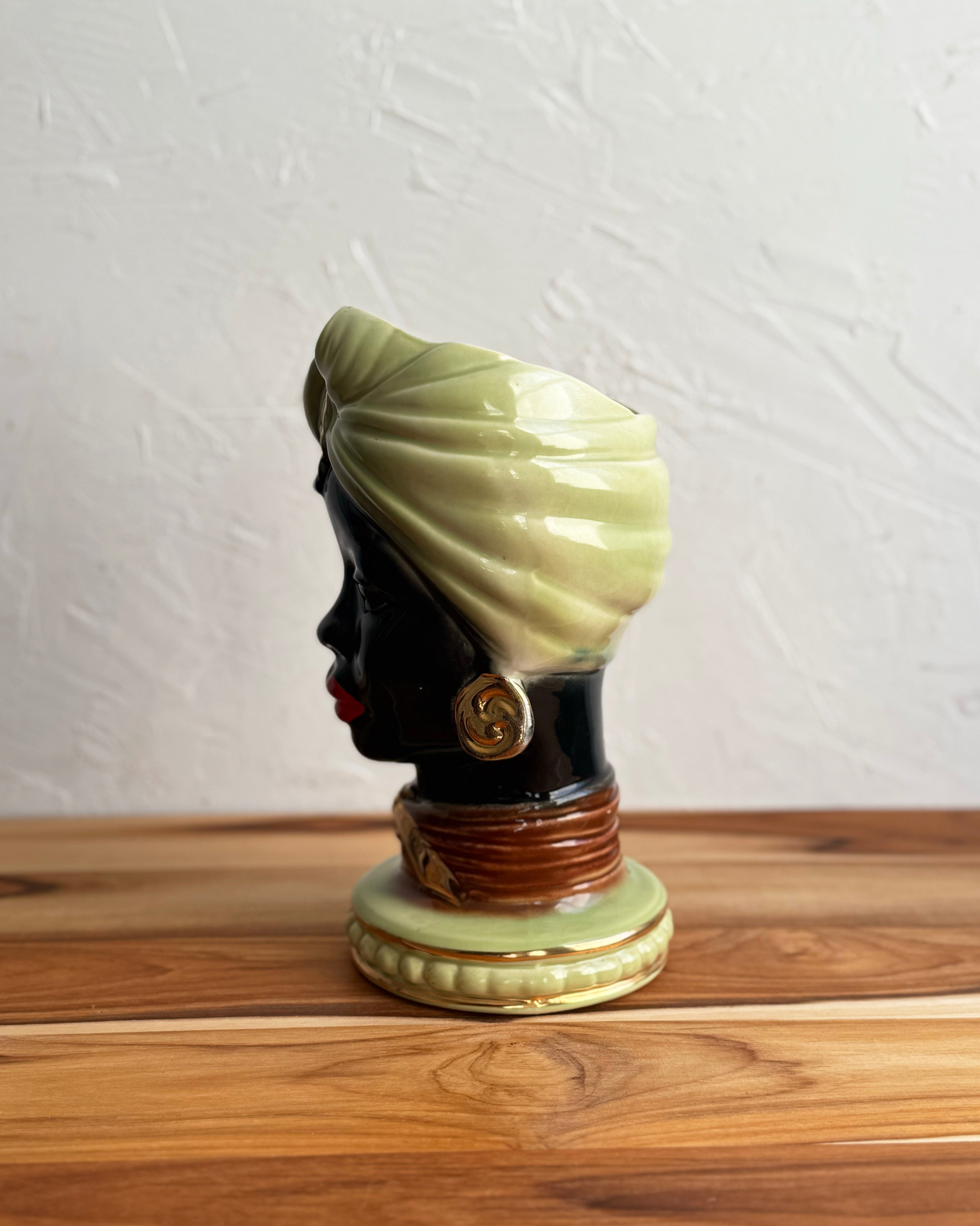 Vintage Blackamoor African Queen Planter