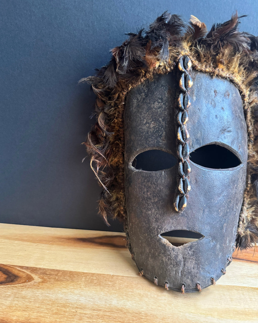 Leather Hide Adorned Mask