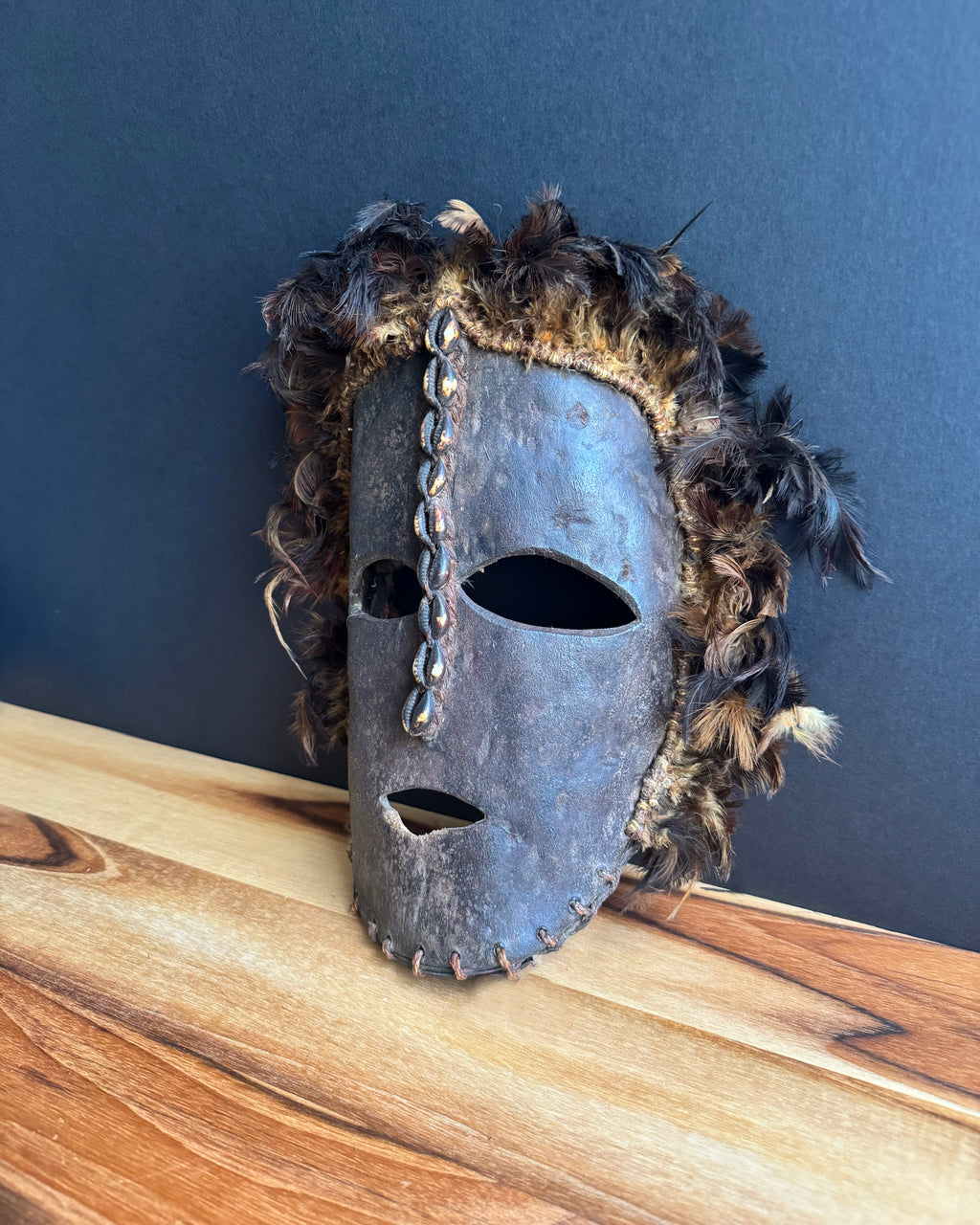 Leather Hide Adorned Mask
