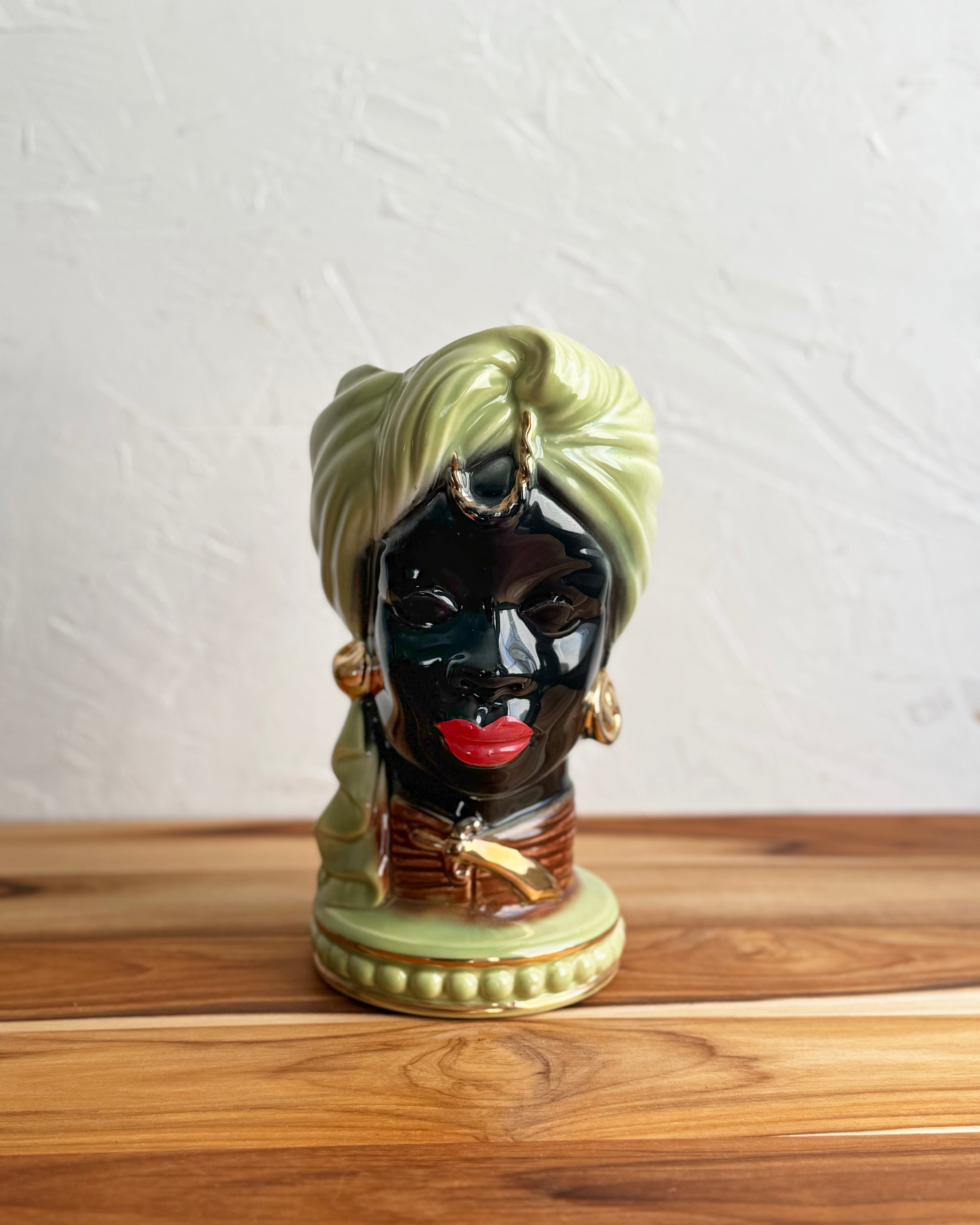 Vintage Blackamoor African Queen Planter