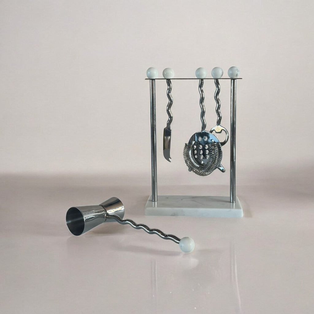 Steel & Marble Bar Tool Set