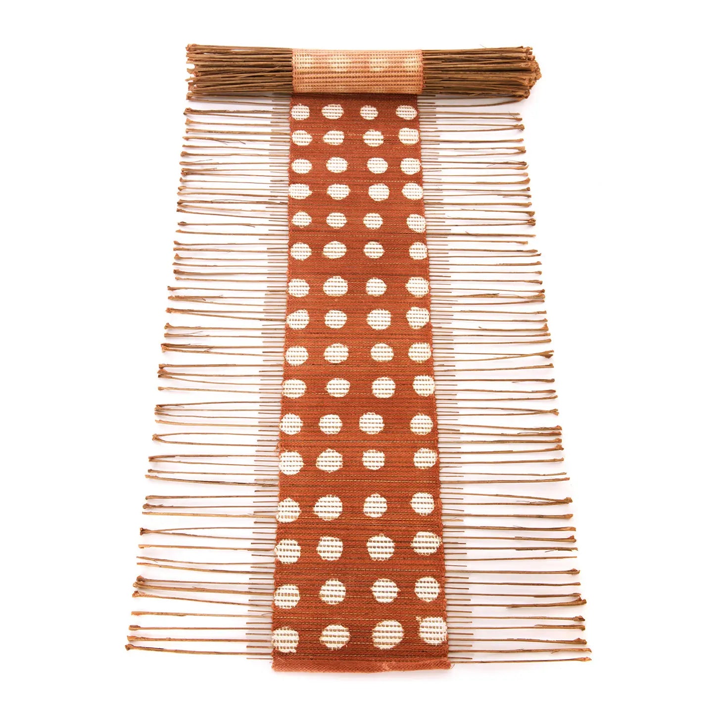 Twig & Mudcloth Table Runner - Orange & White Polka Dot