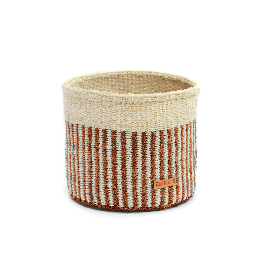 Sisal Storage Basket – Brown Stripe