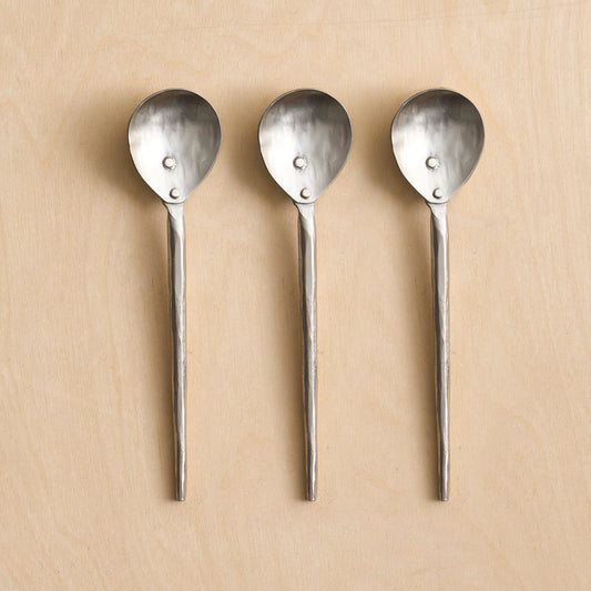 Hand-Forged Pewter Accent Spoons – Set of 3