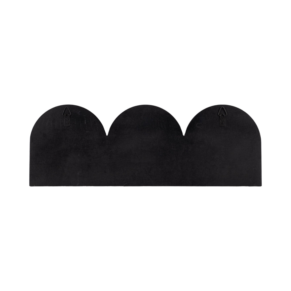 Black back of arch wall hooks on a white background