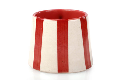 Ceramic Red Stripe Coffee Mug - Set of 2