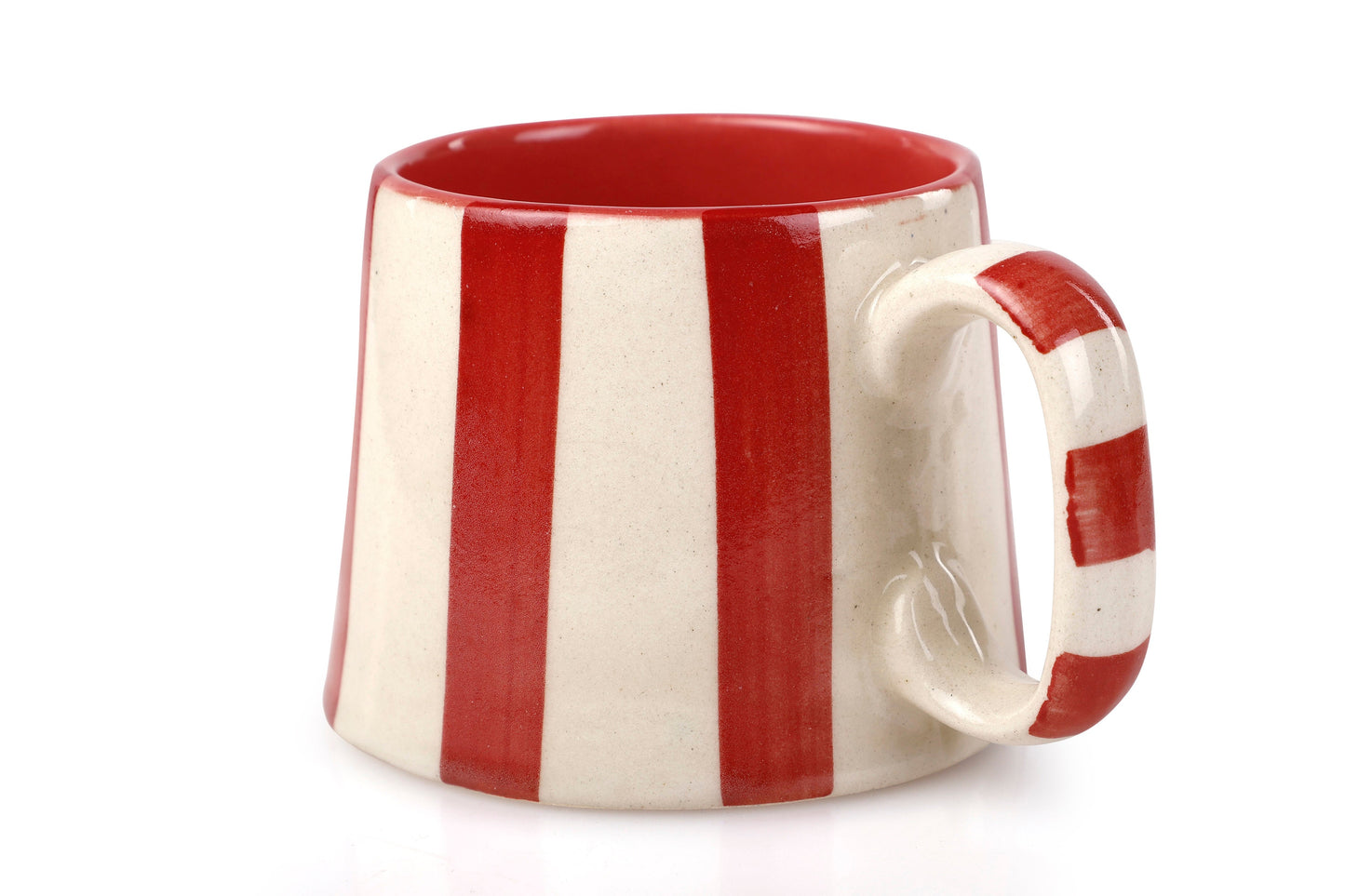 Ceramic Red Stripe Coffee Mug - Set of 2
