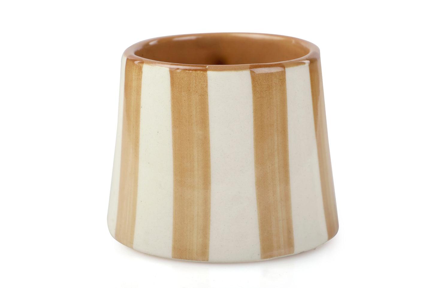 Ceramic Brown Stripe Coffee Mug - Set of 2