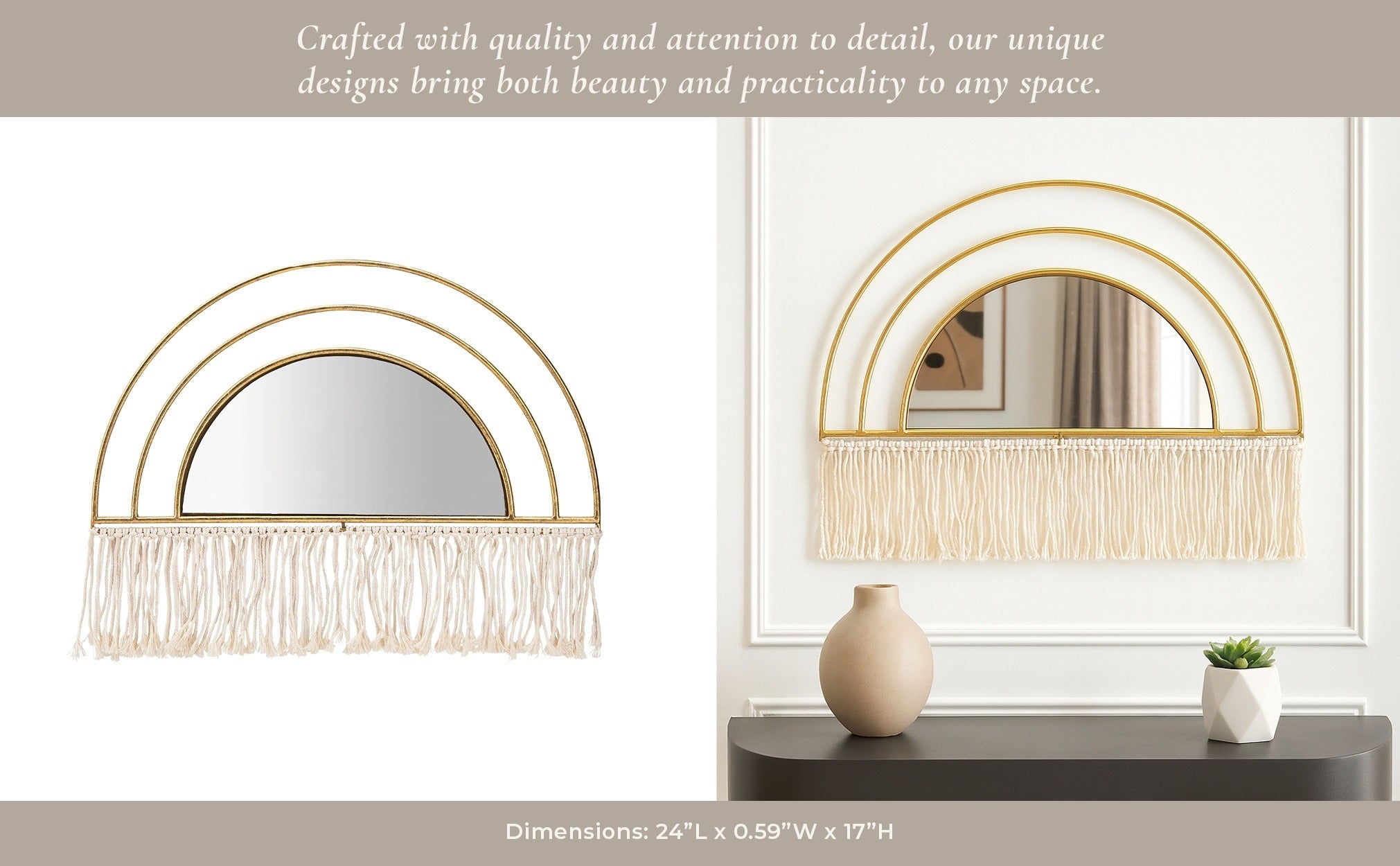Comparison of two wall mirrors with decorative frames on a neutral background
