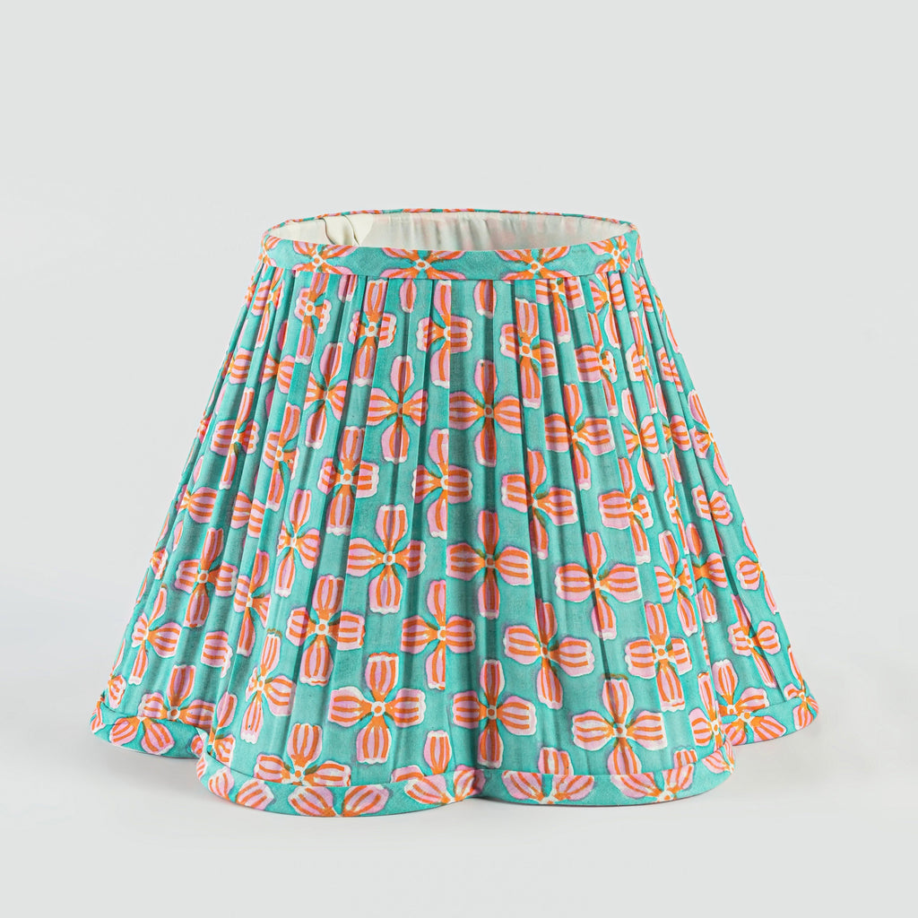 Teal & Pink Scallop Lampshade