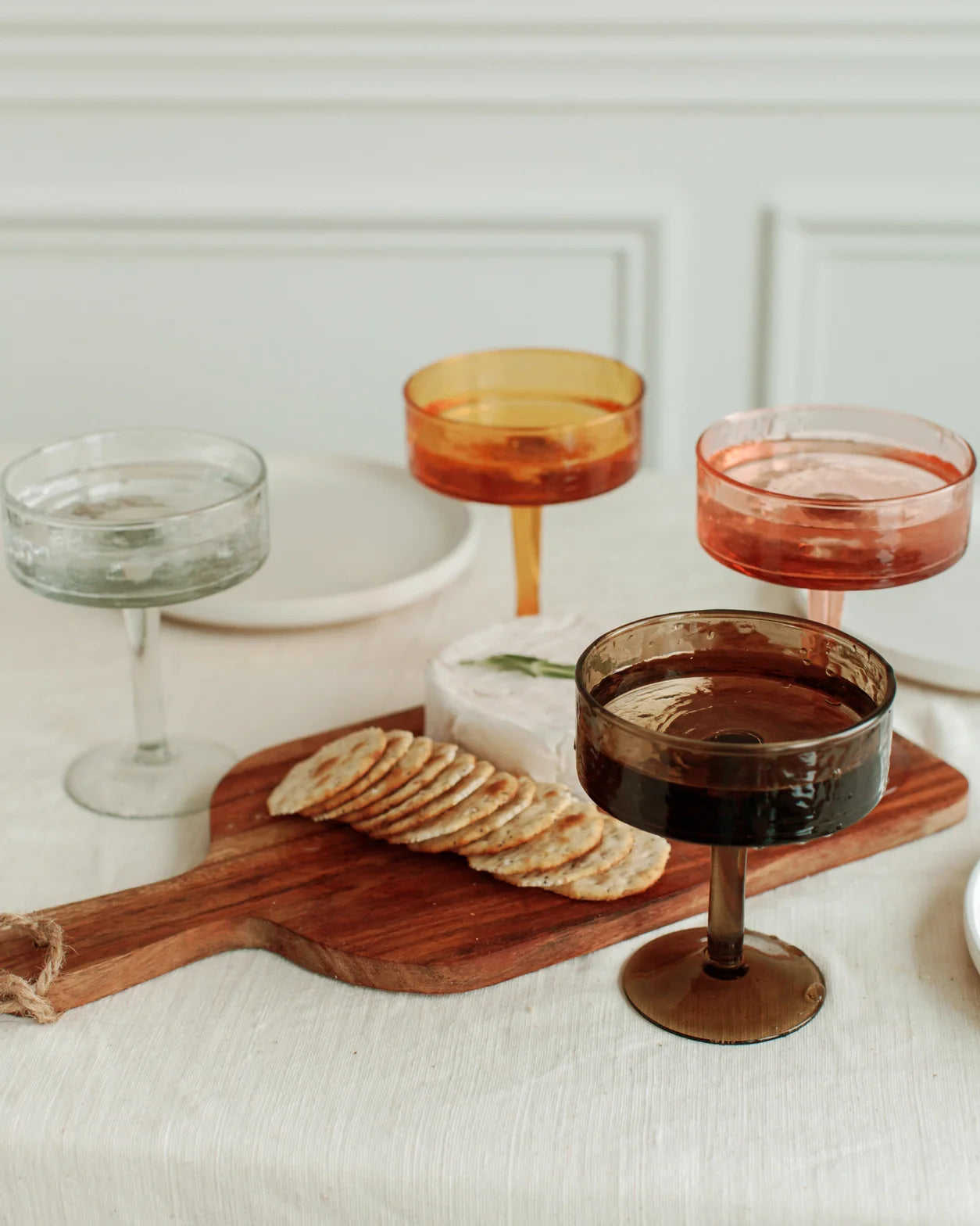 Handblown Hammered Coupe Cocktail Glass - Set of 2