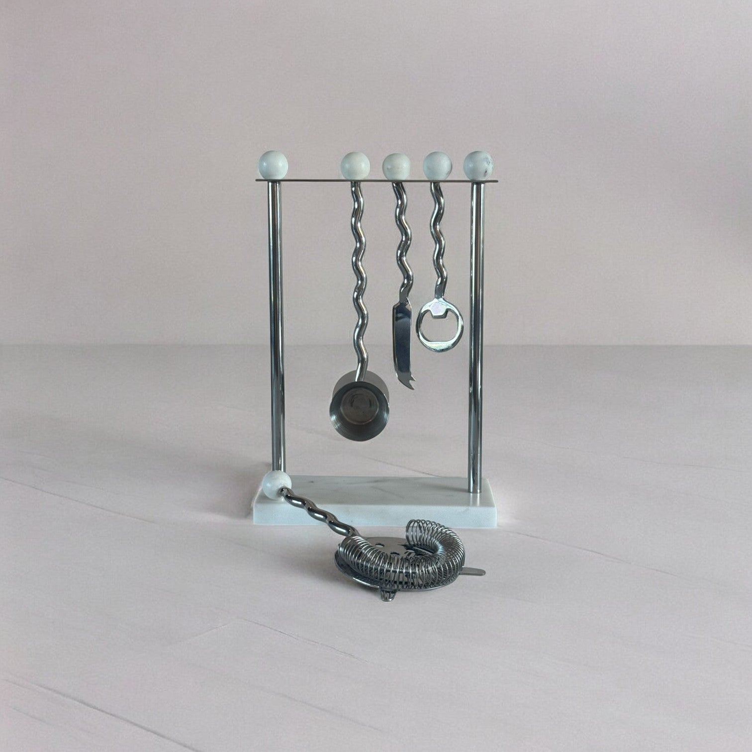 Steel & Marble Bar Tool Set