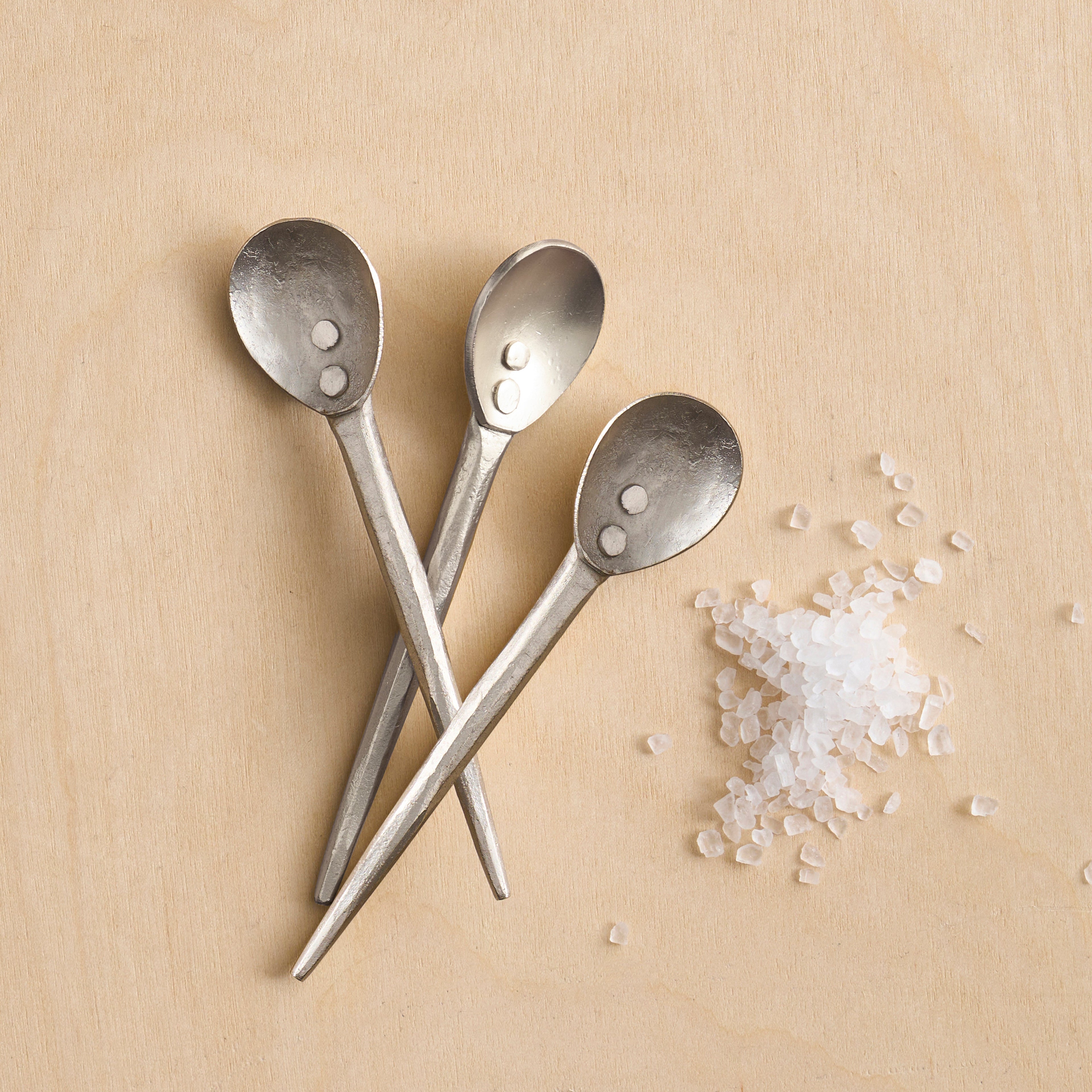 Hand-Forge Pewter Mini Spoons - Set of 3