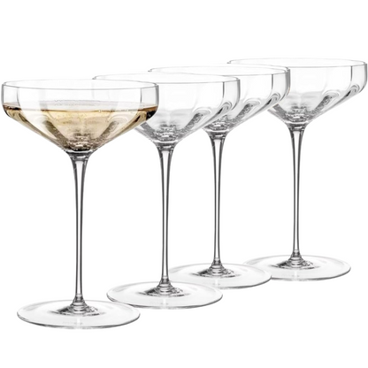 Modern Edge Angled Coupe Glasses - Set of 4