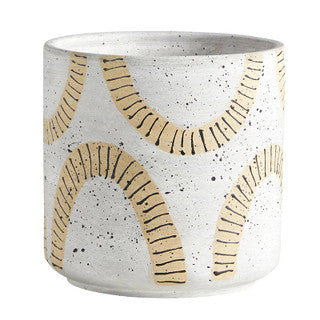 abstract planter pot Lined Terracotta Pot