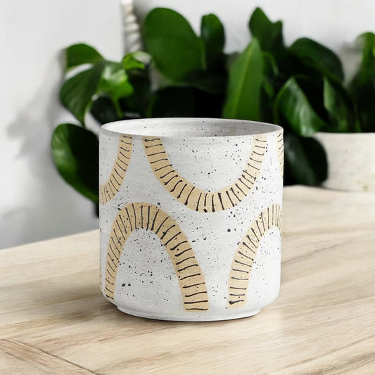 Abstract Terracotta Planter Pot