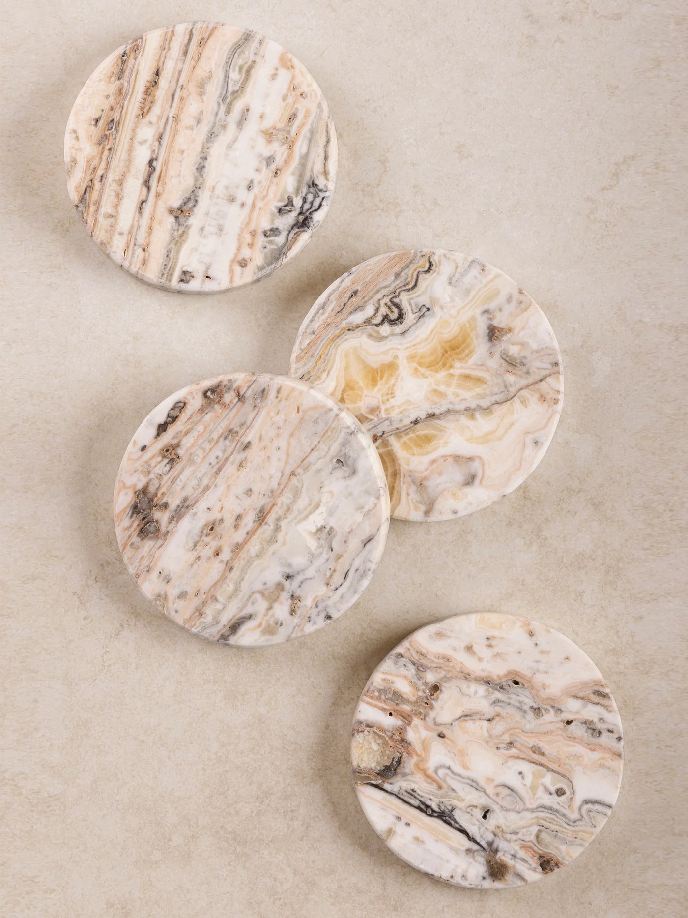 Travertine Onyx Marble Coasters