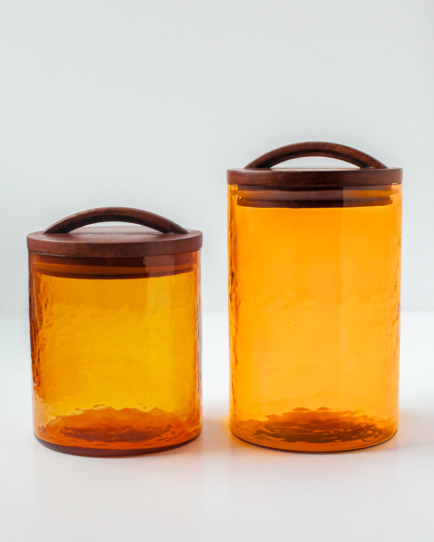 Textured Glass Canister