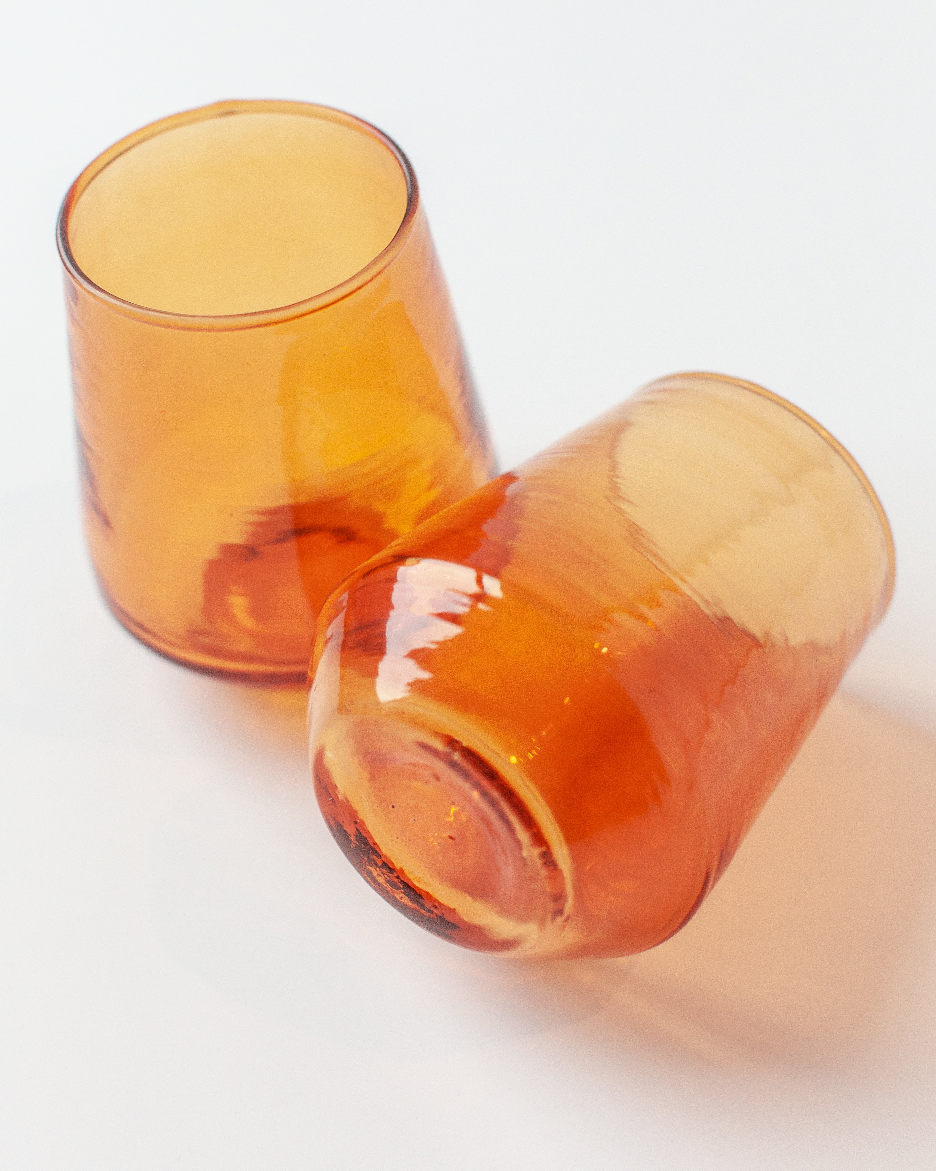 Hammered Glass Stemless Tumblers - Set of 2