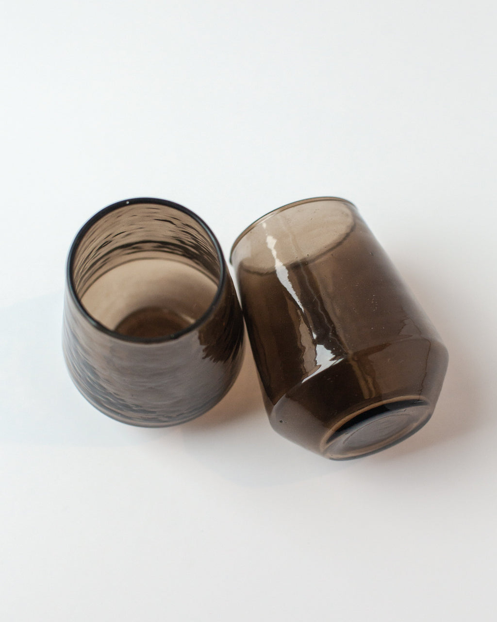 Hammered Glass Stemless Tumblers - Set of 2