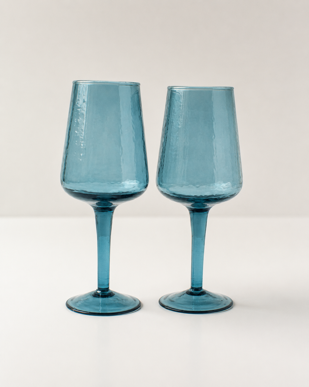 Handblown Hammered Wine Glasses - Set of 2