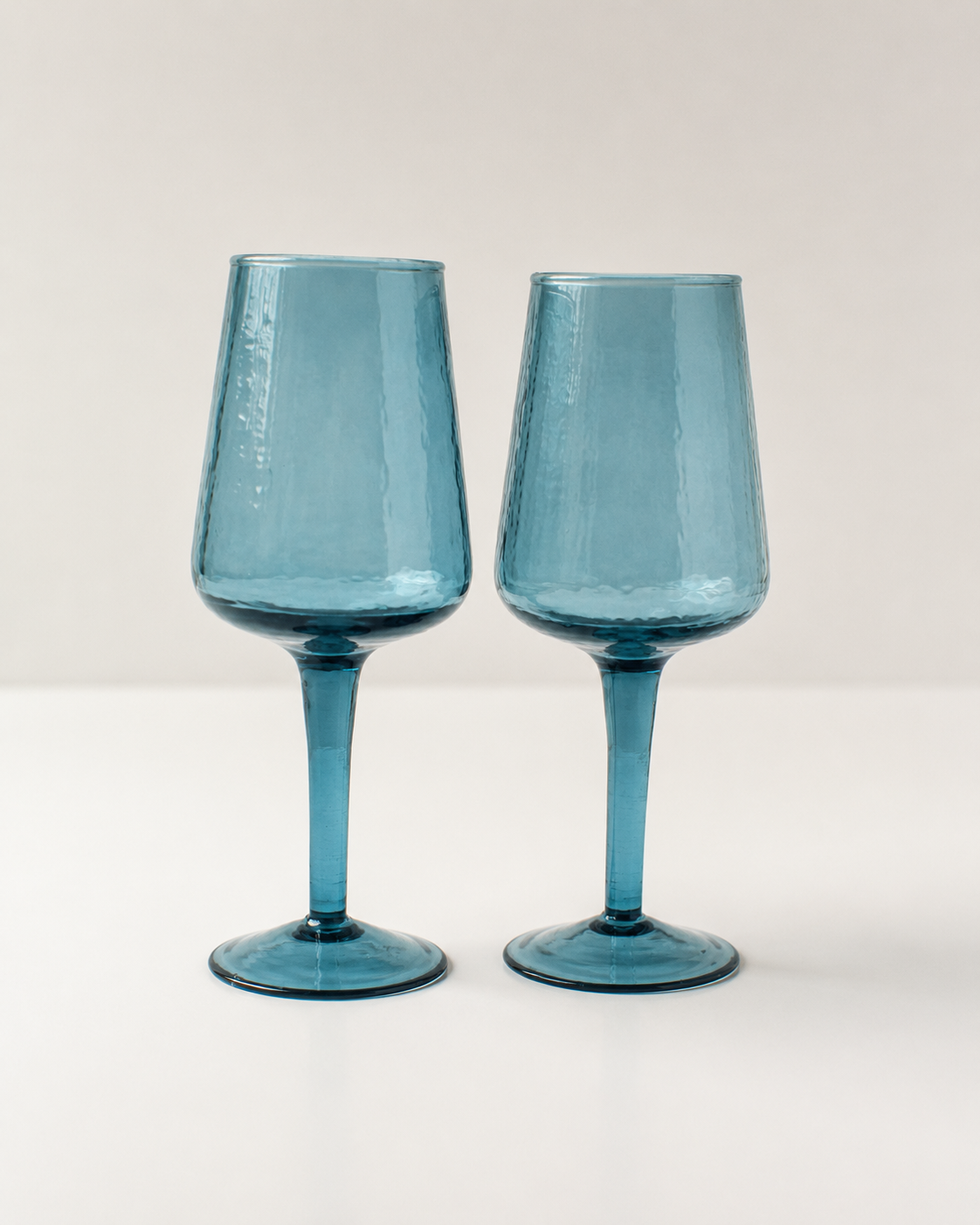 Handblown Hammered Wine Glasses - Set of 2