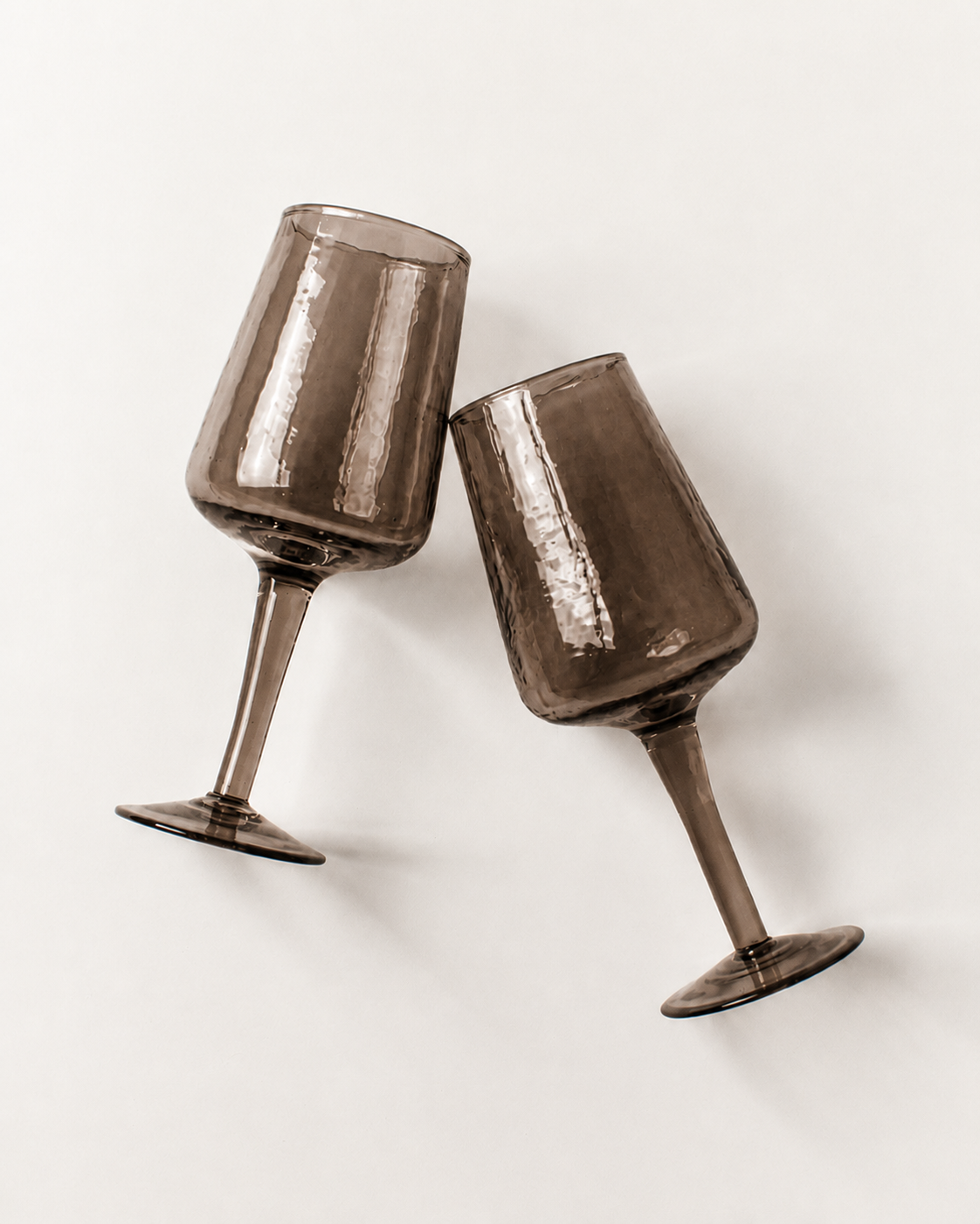 Handblown Hammered Wine Glasses - Set of 2