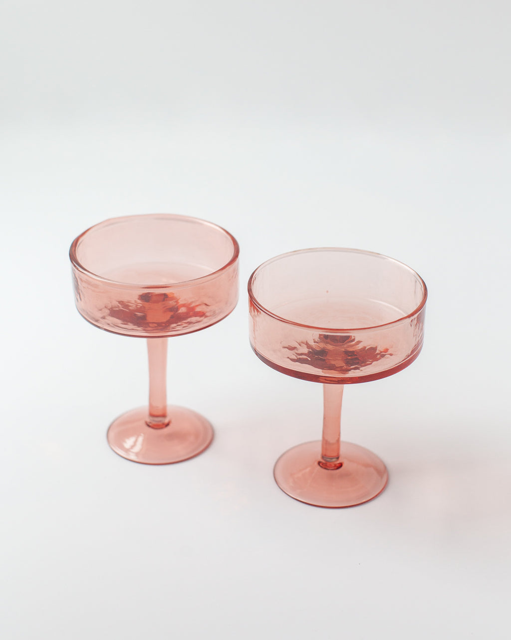 Handblown Hammered Coupe Cocktail Glass - Set of 2