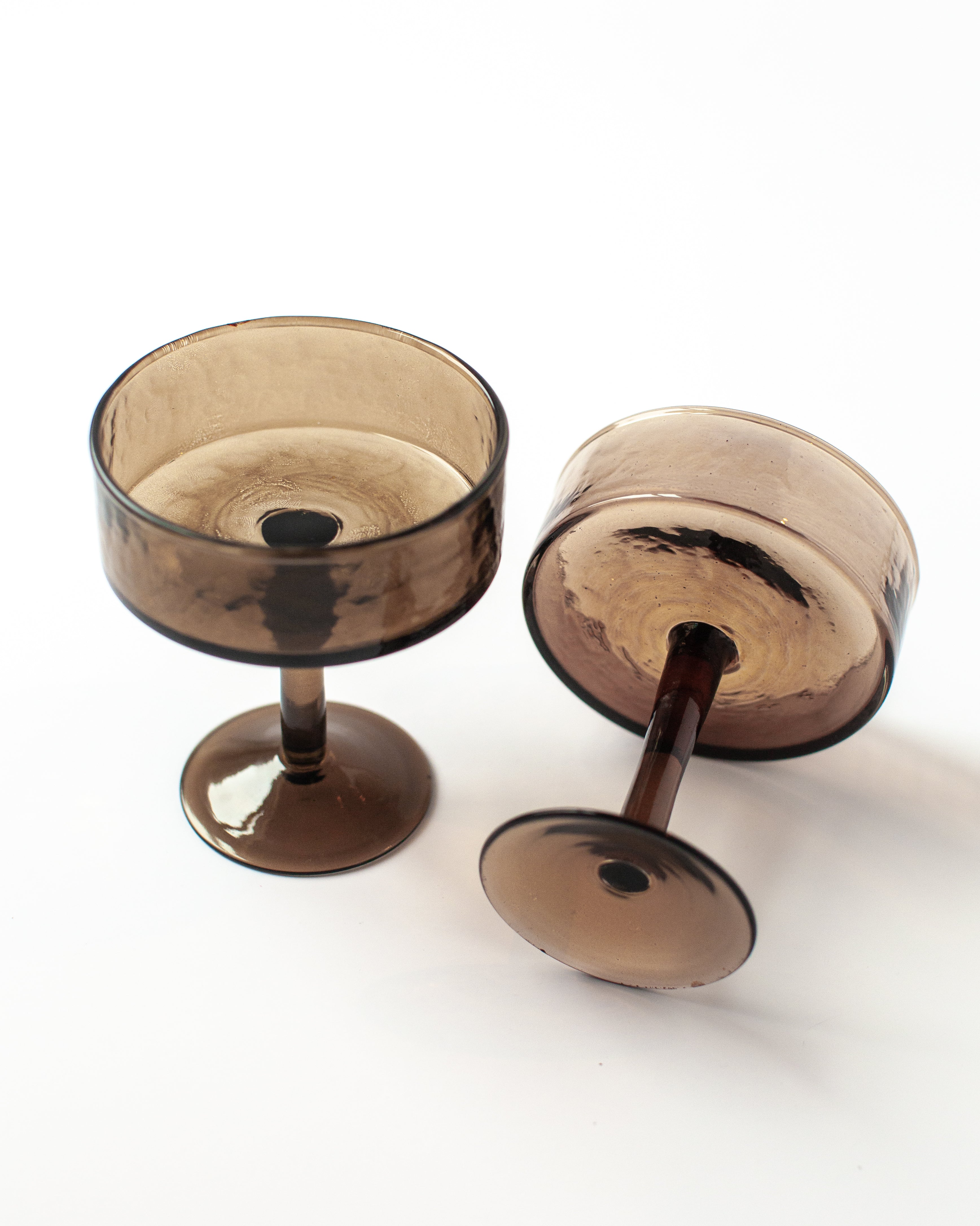 Handblown Hammered Coupe Cocktail Glass - Set of 2